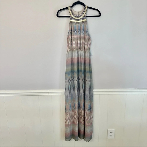 Charlie Jade Ava Multicolored Sleeveless Beaded Neck  Maxi Dress Size XS NWT - Picture 2 of 12